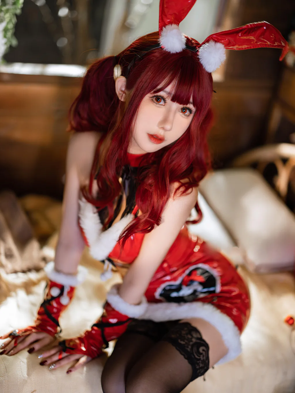 图片[8]-仙女月 – 红色圣诞兔[32P]-草丛看图