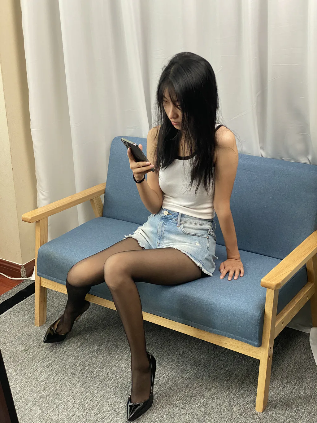 图片[7]-精选三禾摄影 NO.057 黑丝 高跟 牛仔短裤[108P]-草丛看图