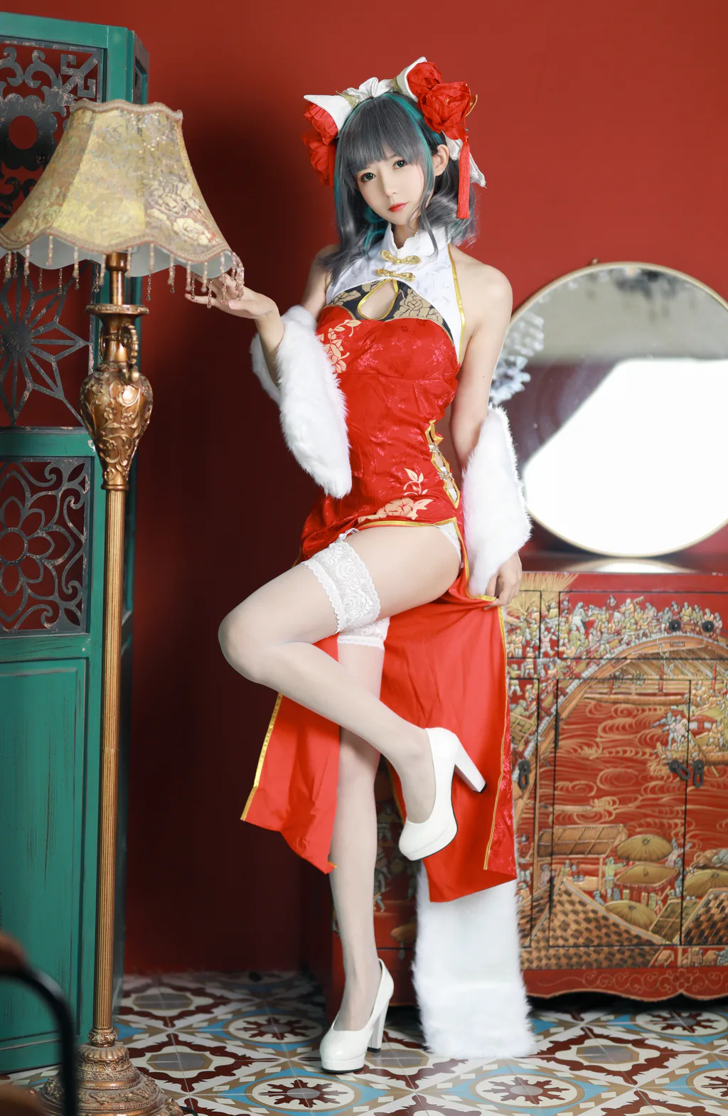 图片[6]-51酱 – 碧蓝航线 柴郡 新春旗袍[12P]-草丛看图