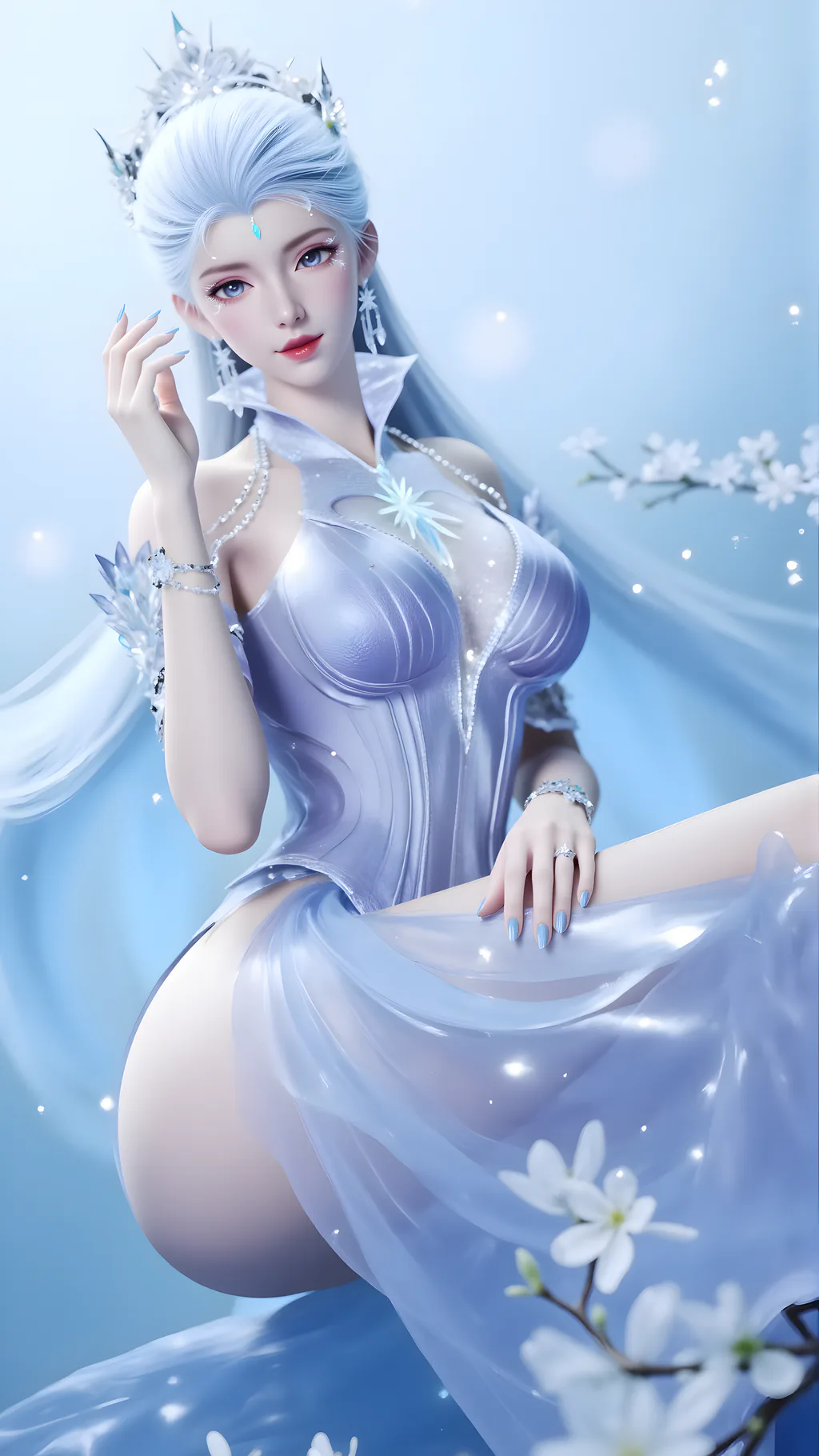 图片[3]-AI绘画 959 白泽-雪女[34P]-草丛看图