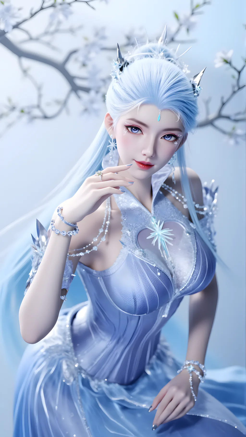 图片[5]-AI绘画 959 白泽-雪女[34P]-草丛看图