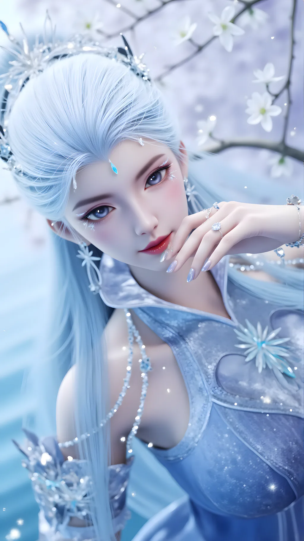 图片[8]-AI绘画 959 白泽-雪女[34P]-草丛看图