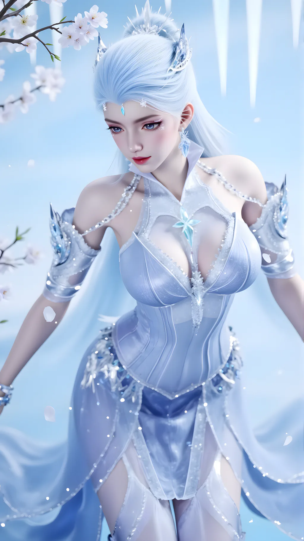图片[1]-AI绘画 959 白泽-雪女[34P]-草丛看图