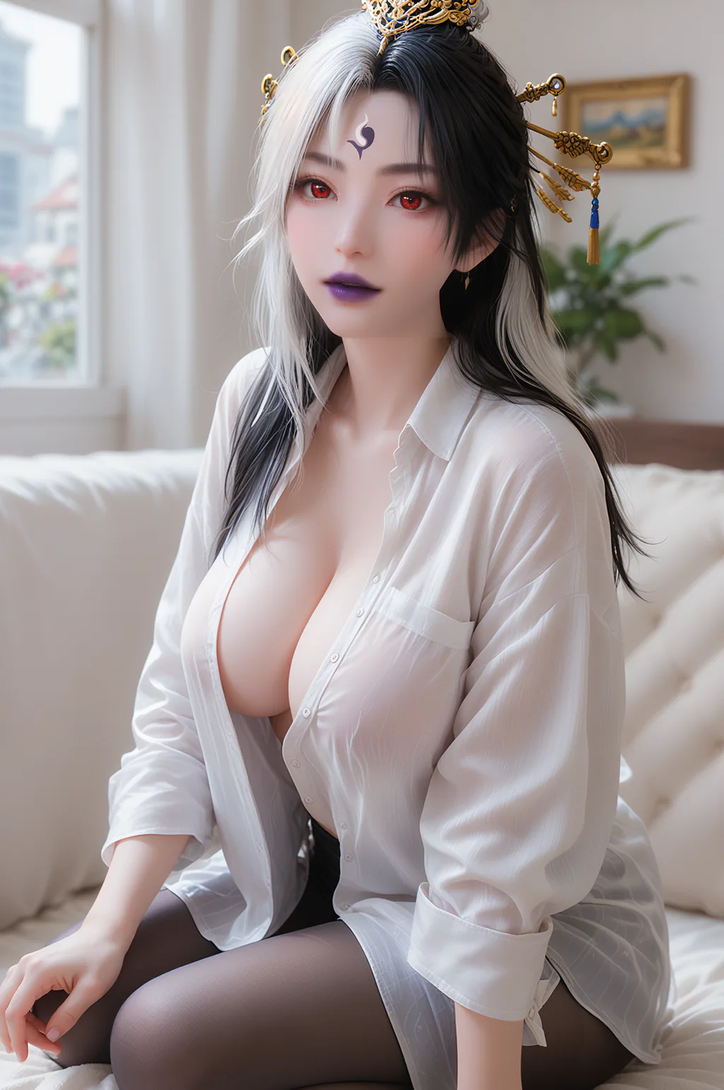 图片[4]-AI绘画 968 阴阳圣女[8P]-草丛看图