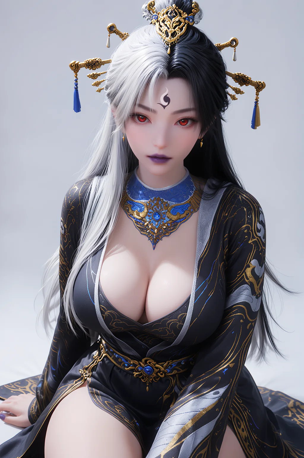 图片[1]-AI绘画 968 阴阳圣女[8P]-草丛看图