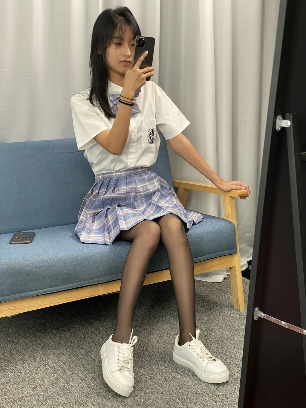 图片[6]-三禾摄影 NO.063 JK套装 黑丝[105P]-草丛看图