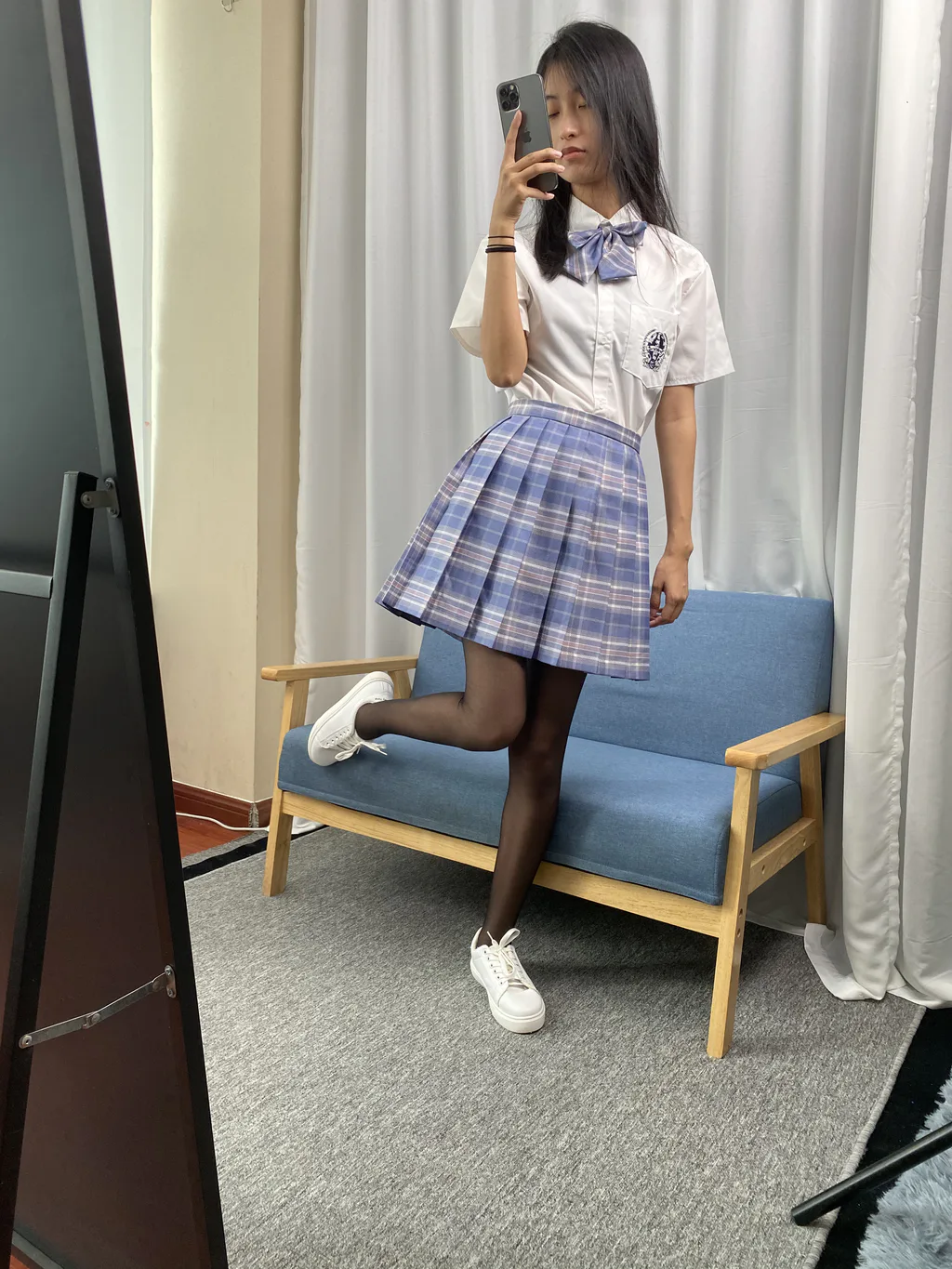 图片[8]-三禾摄影 NO.063 JK套装 黑丝[105P]-草丛看图