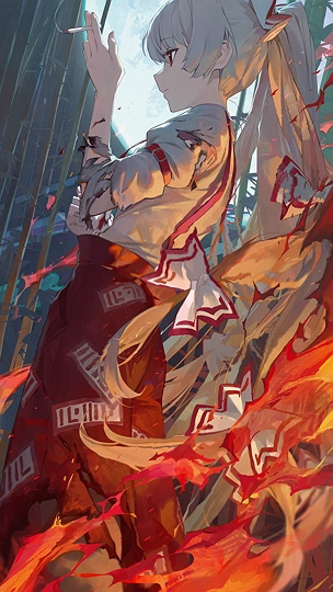 80日目,藤原妹紅-草丛看图