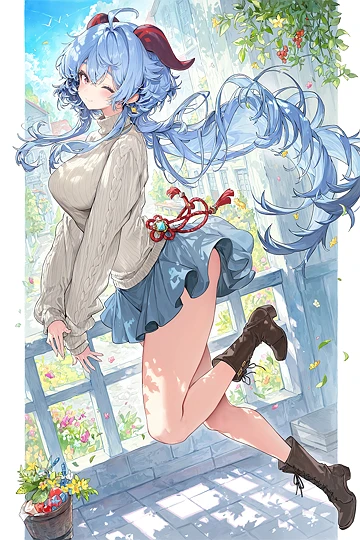 カジュアル 甘雨ちゃん-草丛看图