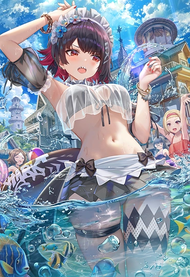 海でもメイドコスを着せられるエレンちゃん-草丛看图