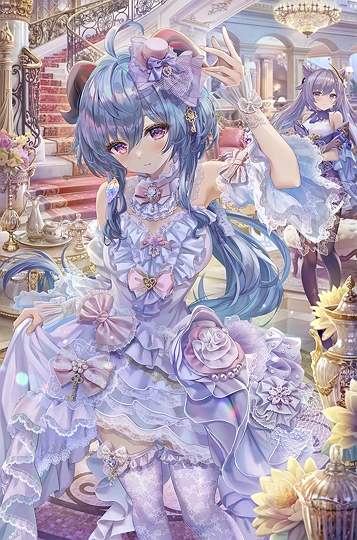 お姫様ドレスを着せられる甘雨ちゃん-草丛看图