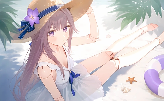 白ワンピ-草丛看图