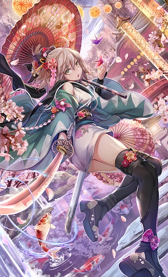 ライト・オーキッド・ソードガール-草丛看图