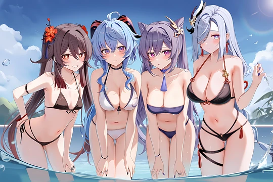 璃月女孩-草丛看图