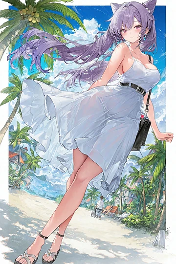 Sundress Keqing-草丛看图