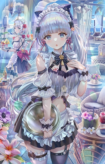 リゾートメイドに挑戦する綾華ちゃん-草丛看图