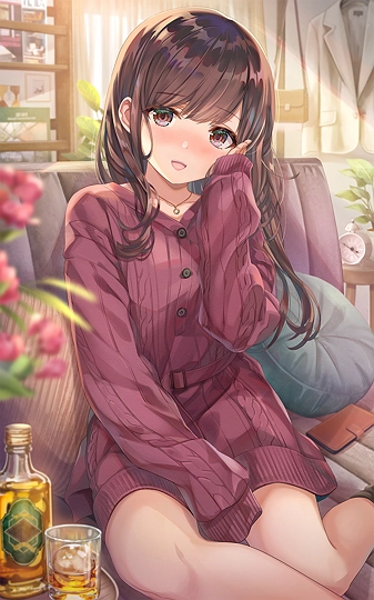 お酒好きの彼女-草丛看图