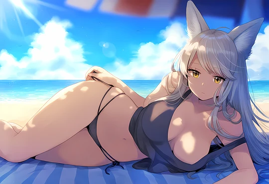 オオカミ少女とタンクトップ-草丛看图