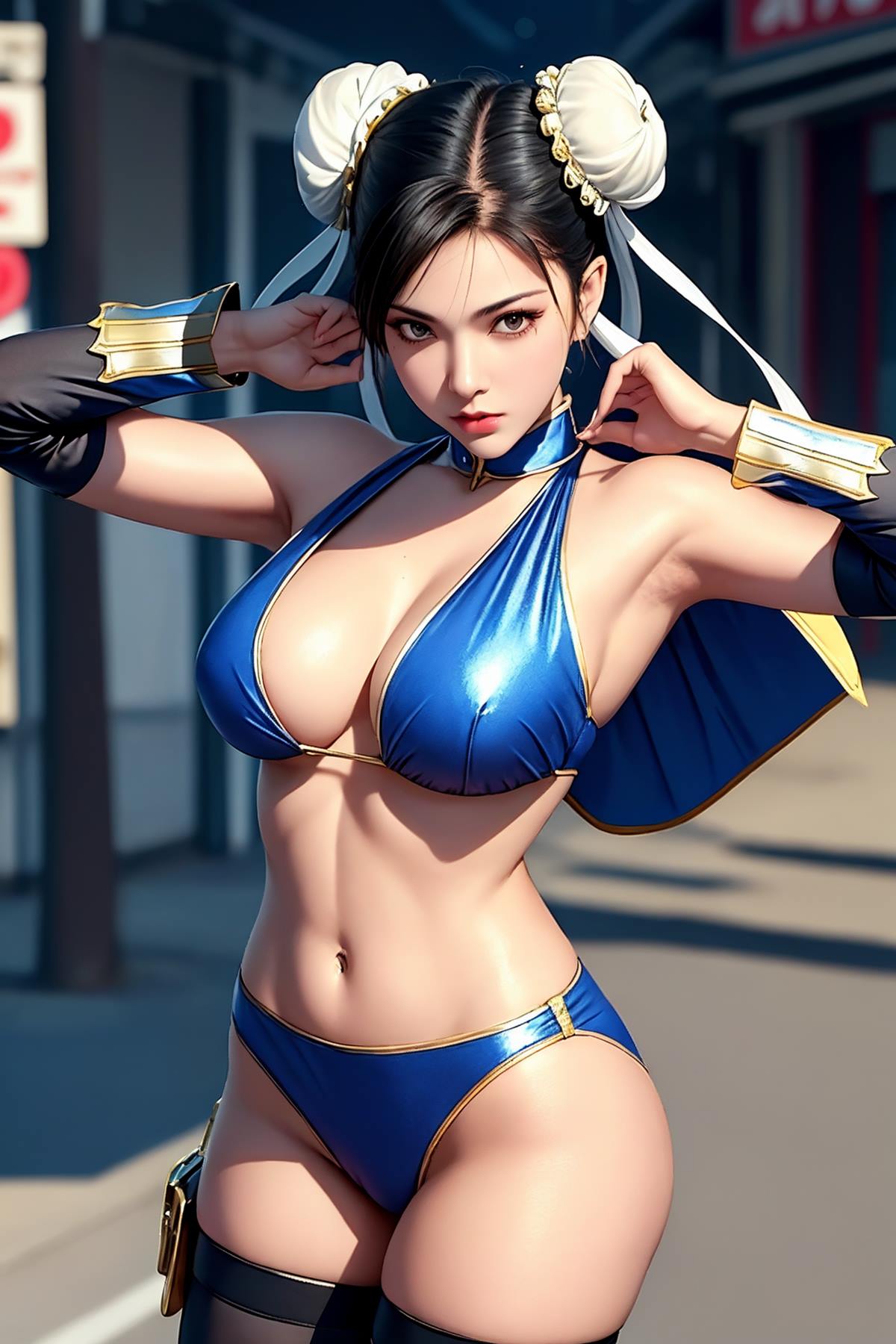 图片[3]-精选AI绘画 617 街头霸王：杏感女神春丽情趣旗袍仅身衣[94P]-草丛看图