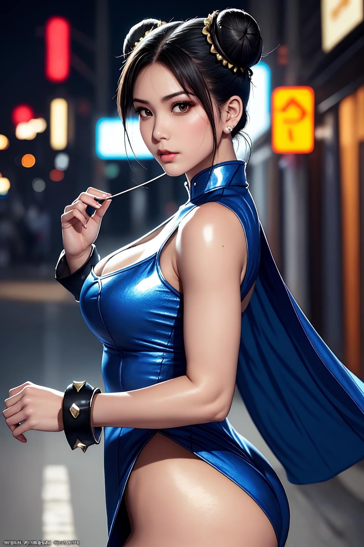 图片[1]-精选AI绘画 617 街头霸王：杏感女神春丽情趣旗袍仅身衣[94P]-草丛看图