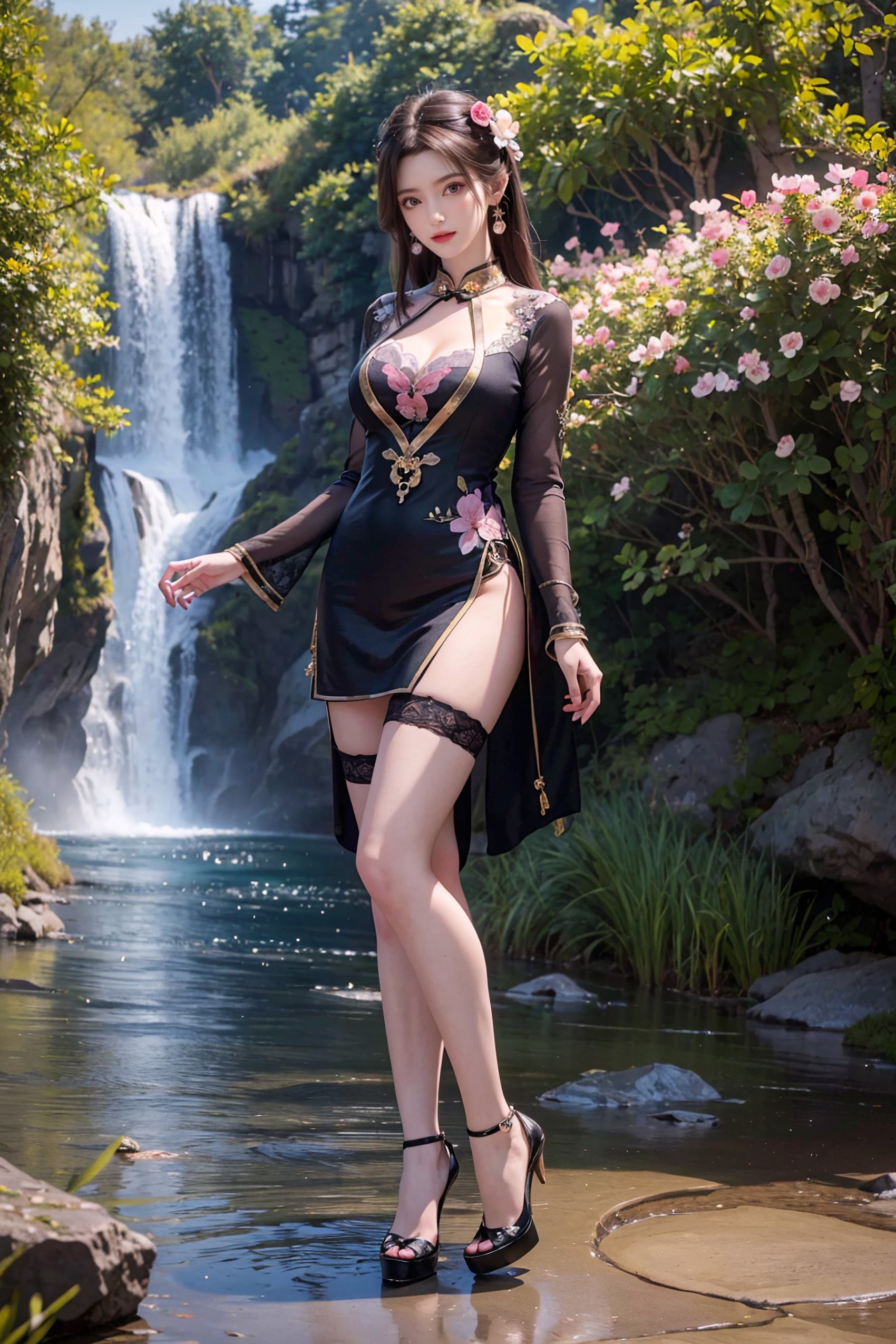 图片[1]-精选[AI绘画]星辰变-姜立 旗袍清凉[92P]-草丛看图