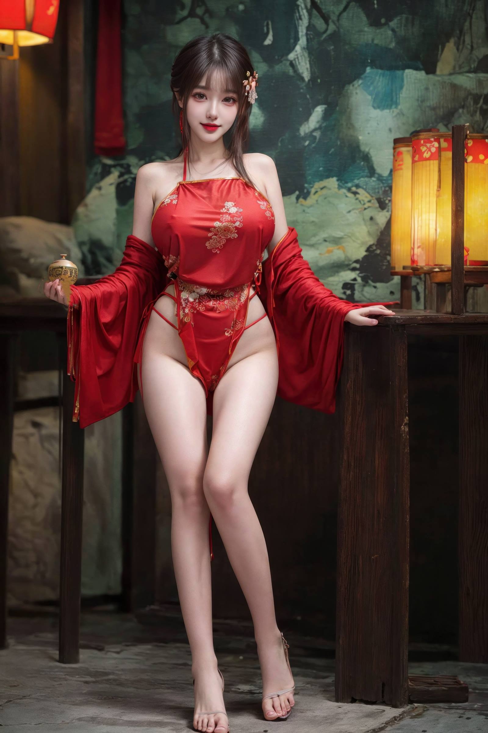 图片[6]-精选AI绘画 158 肚兜美女[36P]-草丛看图