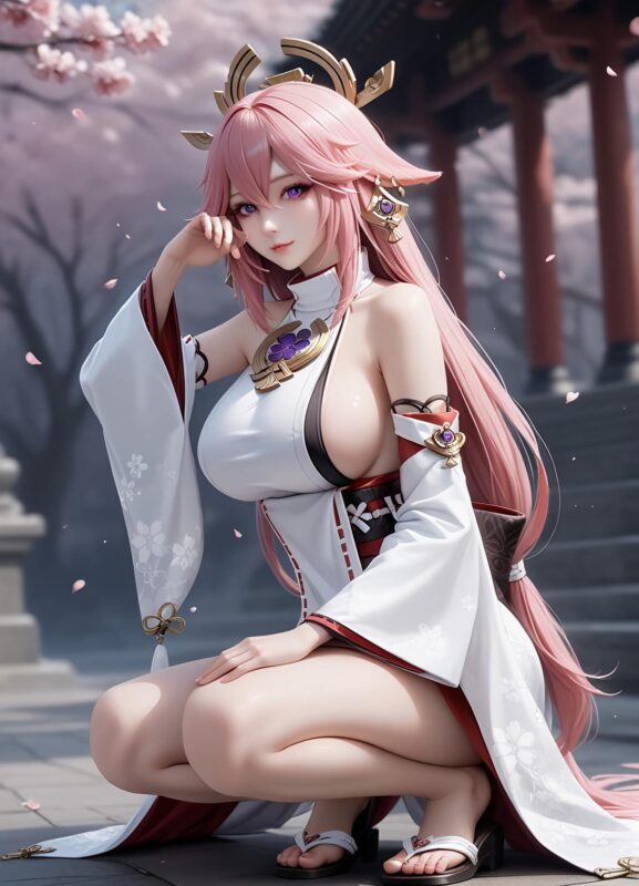 精选AI绘画 638 八重神子[19P]-草丛看图