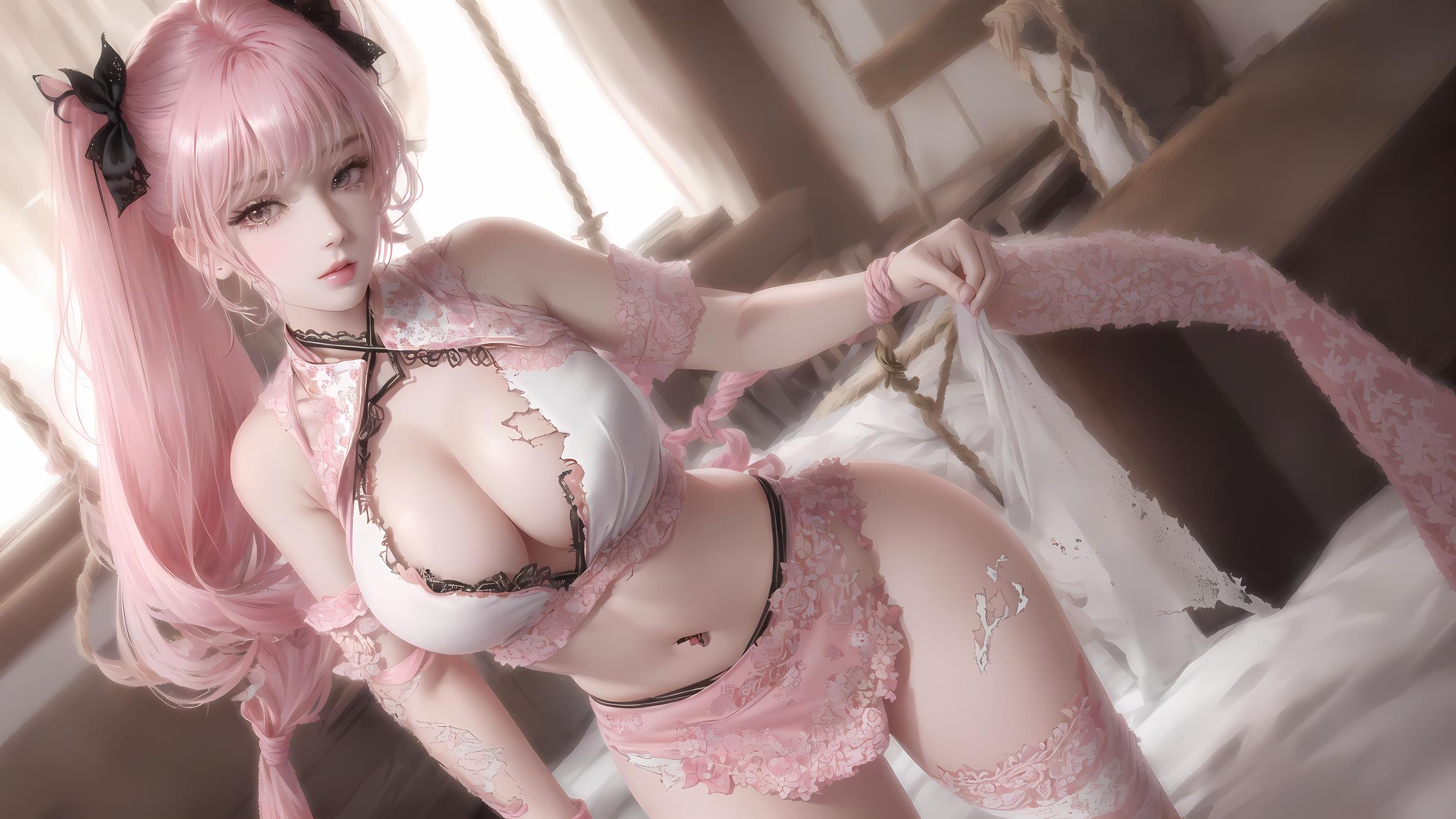 图片[2]-精选AI绘画 409 粉色妹[67P]-草丛看图