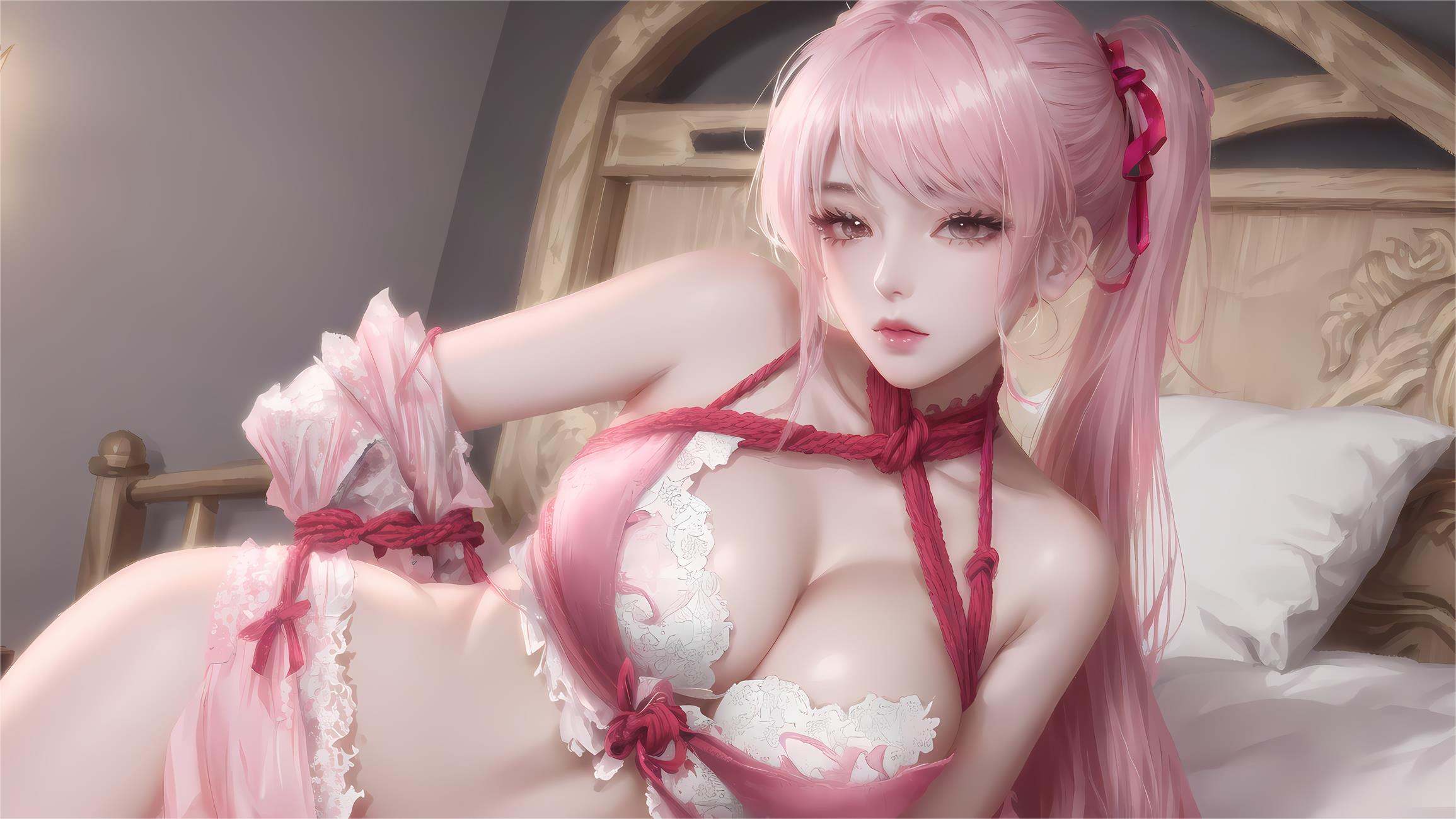 图片[7]-精选AI绘画 409 粉色妹[67P]-草丛看图