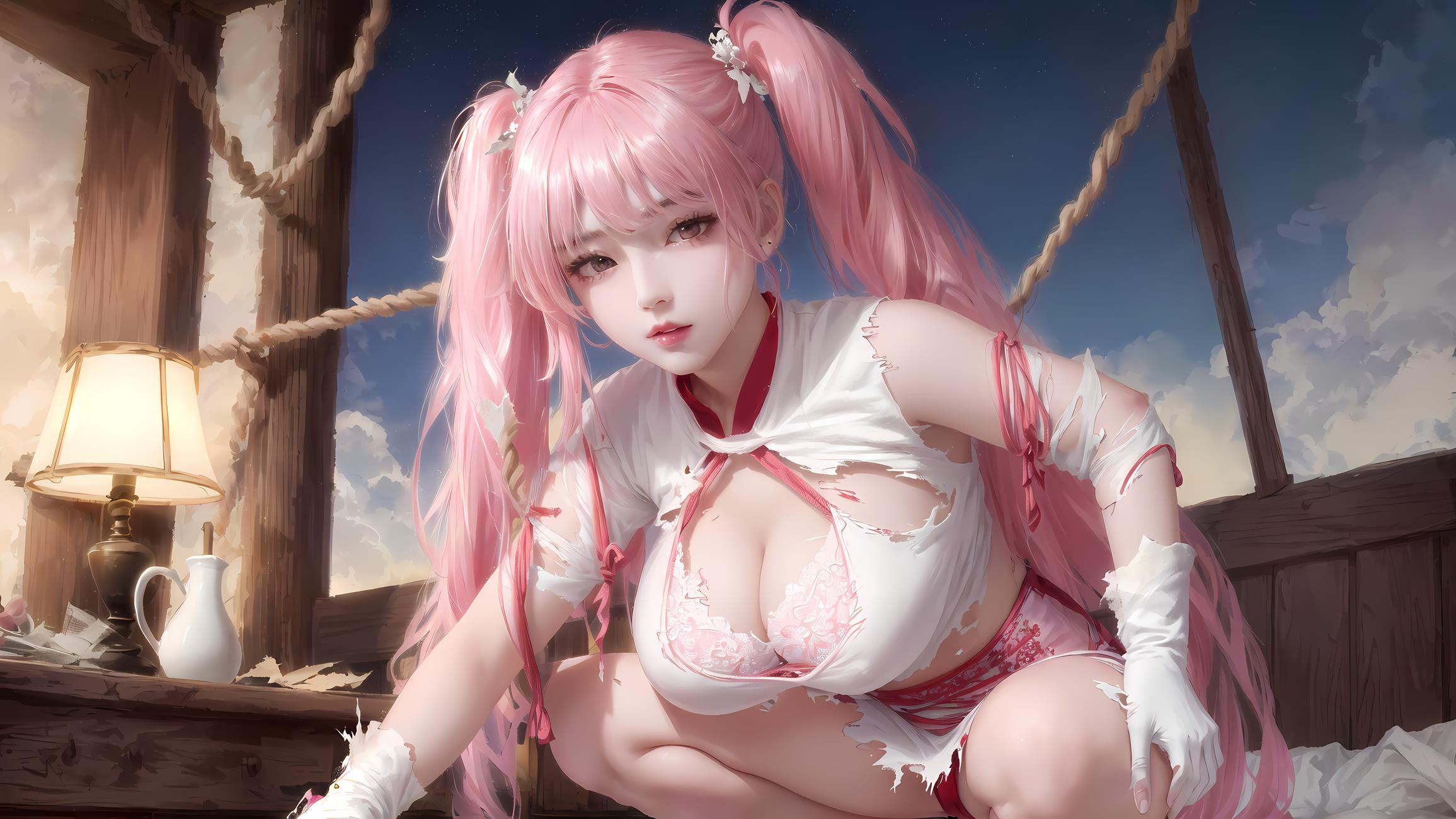 图片[1]-精选AI绘画 409 粉色妹[67P]-草丛看图