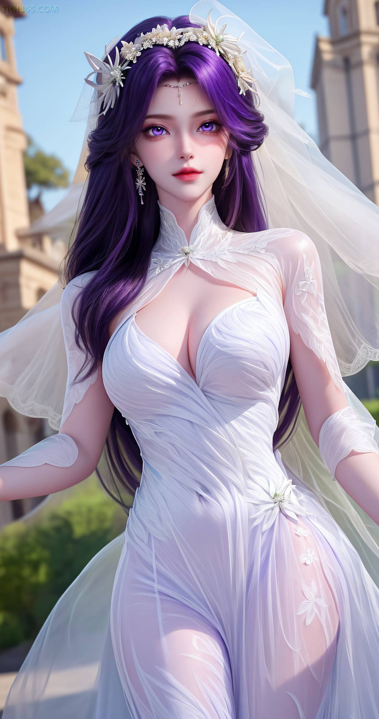 图片[3]-精选AI绘画 489 云曦白纱[41P]-草丛看图