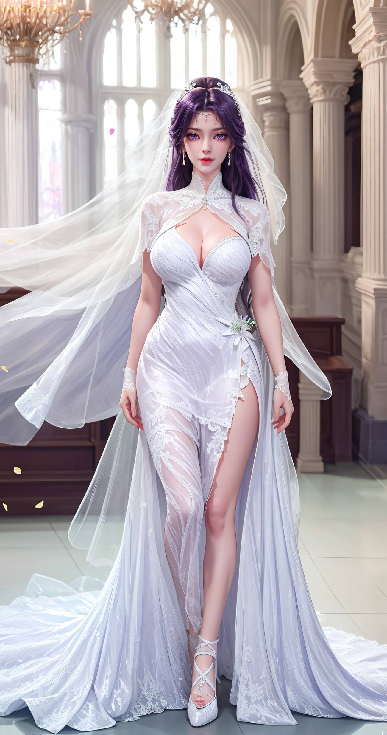 图片[1]-精选AI绘画 489 云曦白纱[41P]-草丛看图