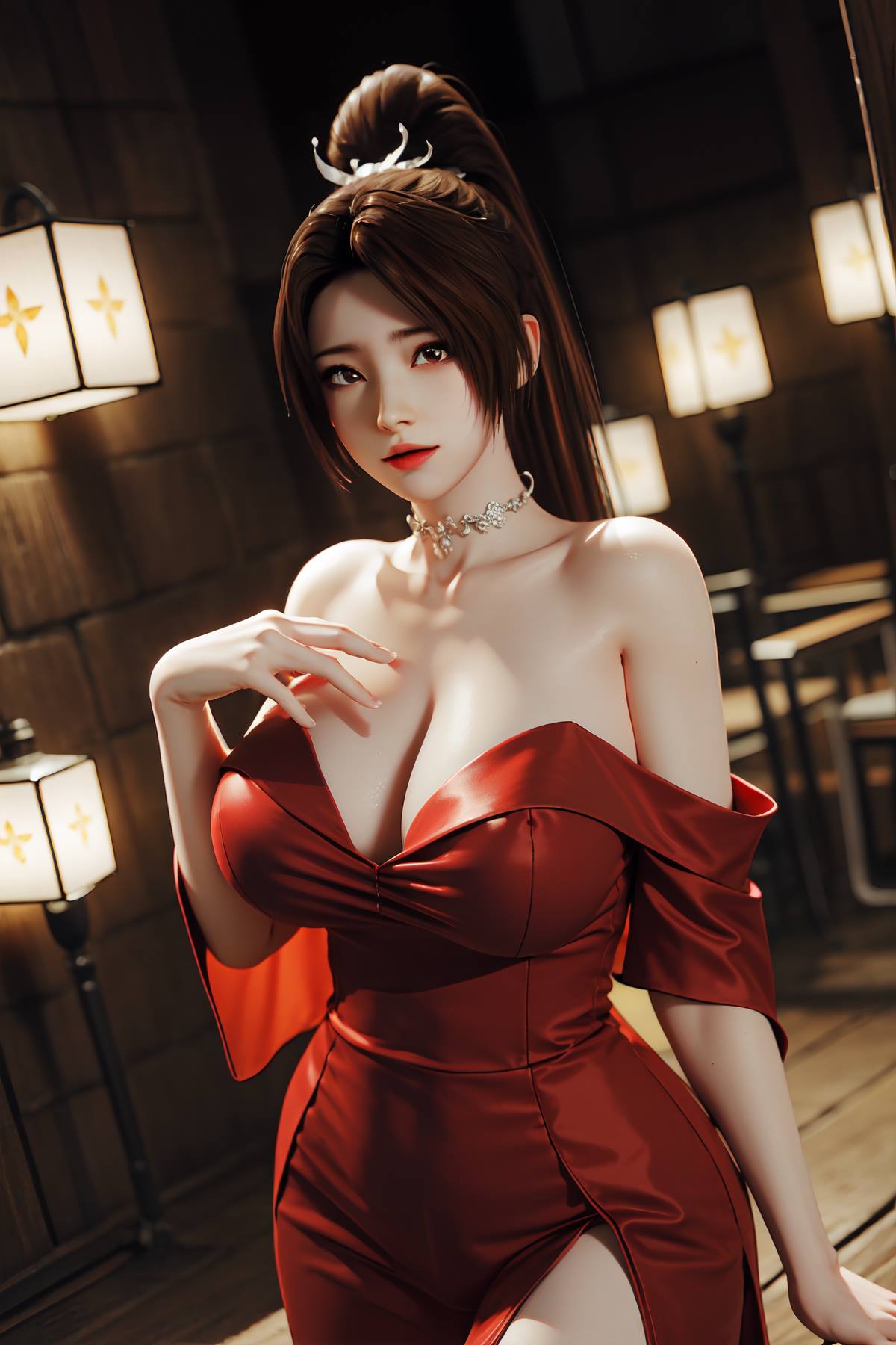 图片[2]-精选AI绘画 093 不知火舞 红色晚礼服[108P]-草丛看图