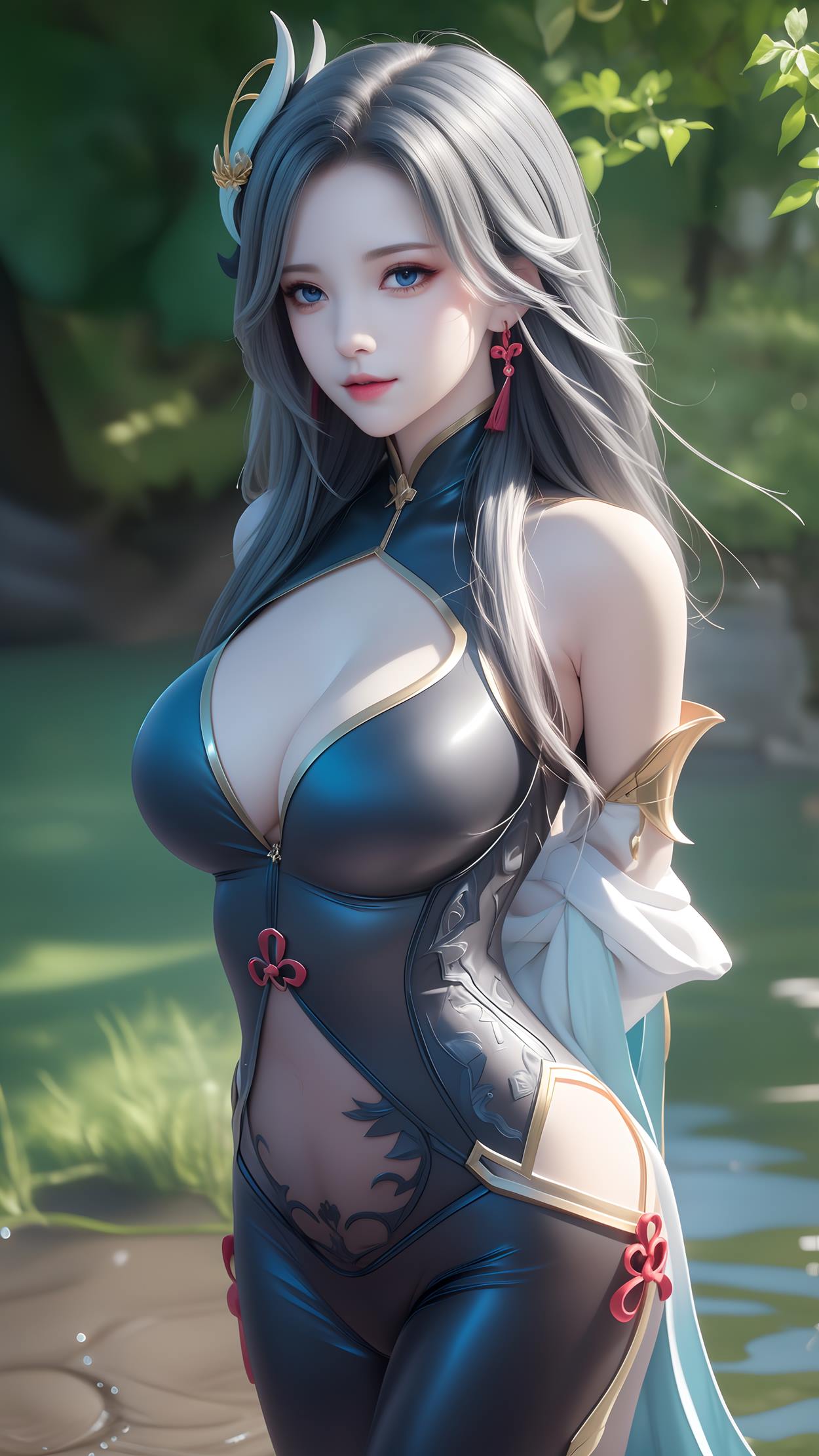 图片[4]-AI绘画 598 原神申鹤 姓感原服和泳衣[55P]-草丛看图