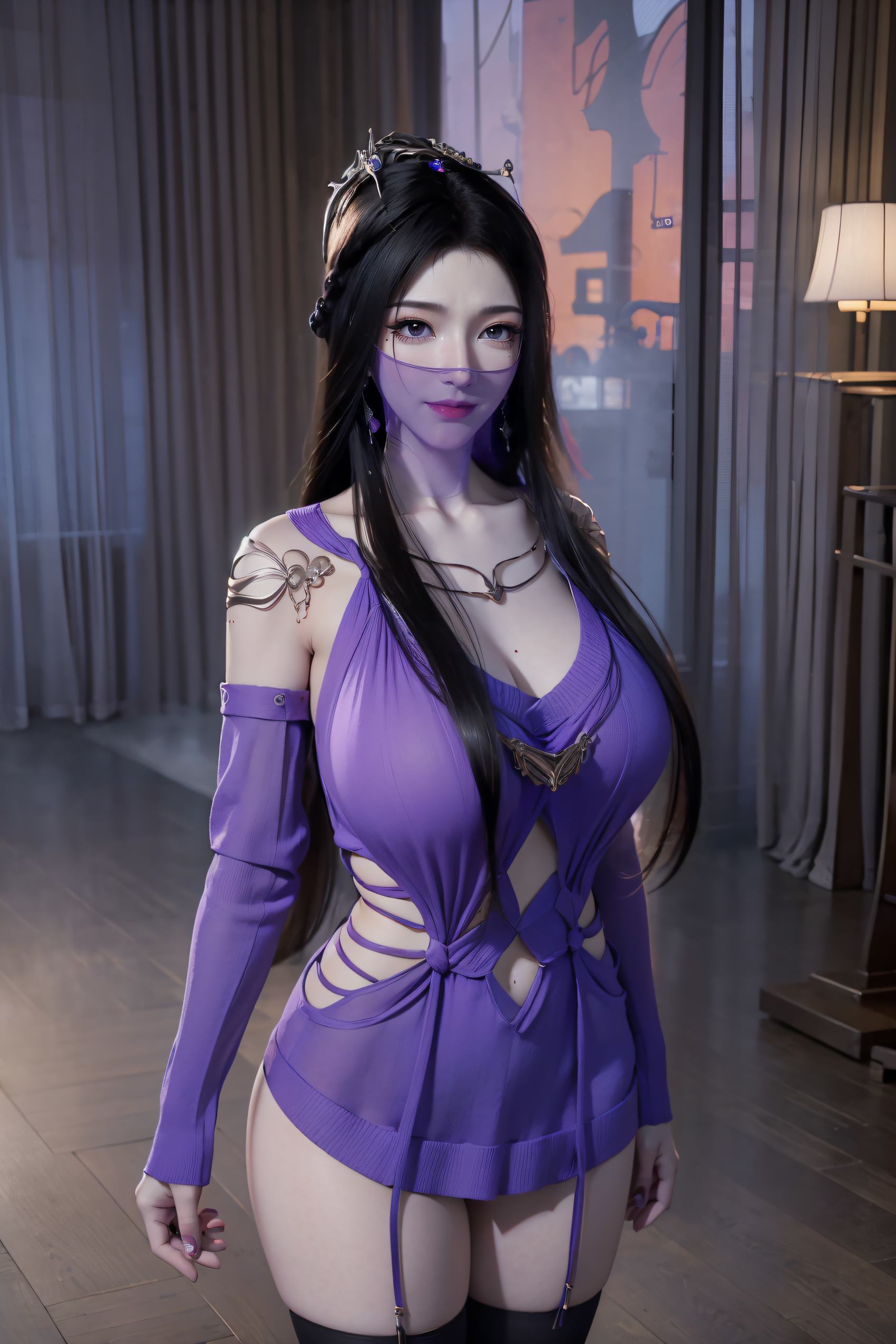 图片[5]-精选AI绘画 239 紫灵 [18P]-草丛看图