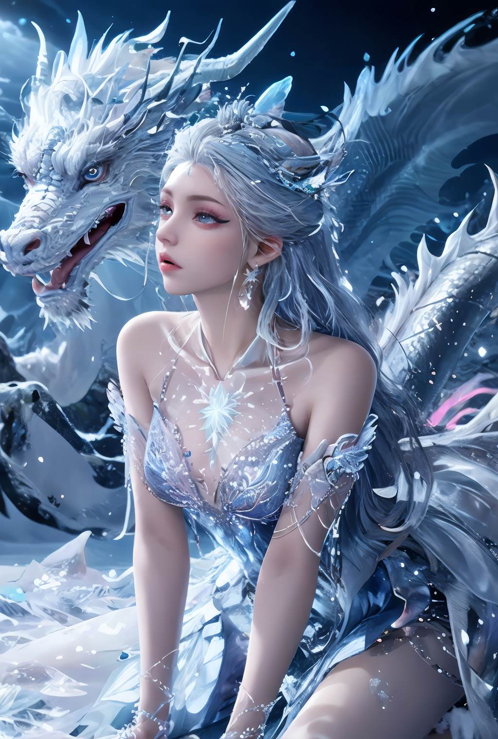 图片[2]-精选AI绘画 813 雪女[40P]-草丛看图