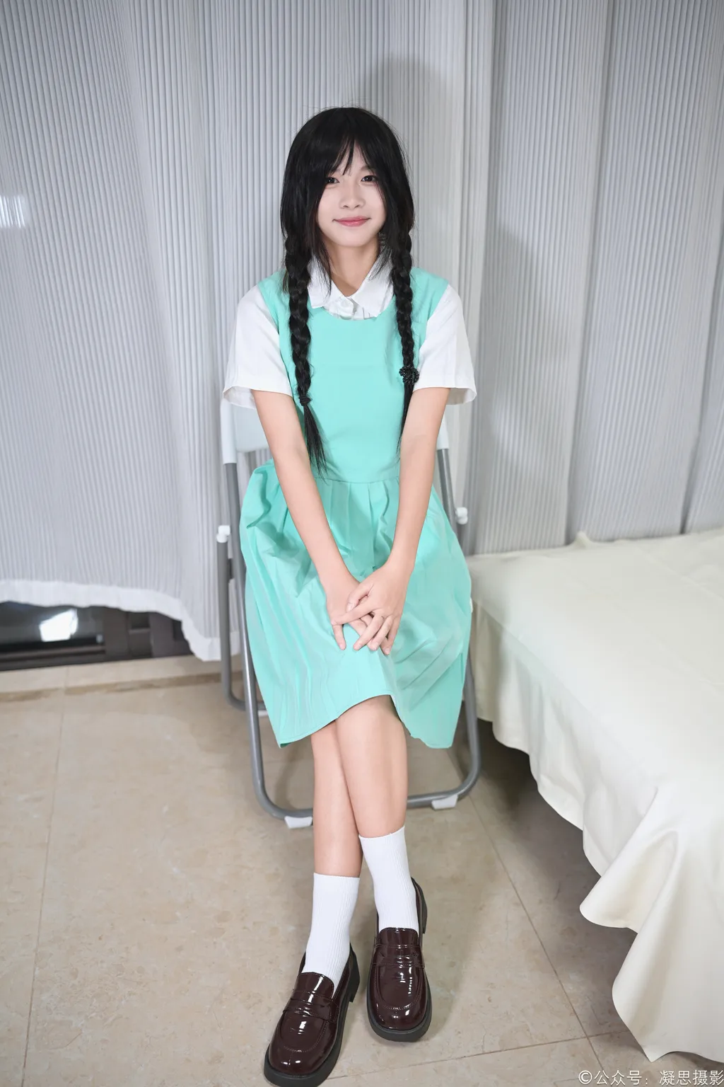图片[5]-精选凝思摄影 NO.050 沅沅-连衣裙、短白袜、小皮鞋[145P]-草丛看图