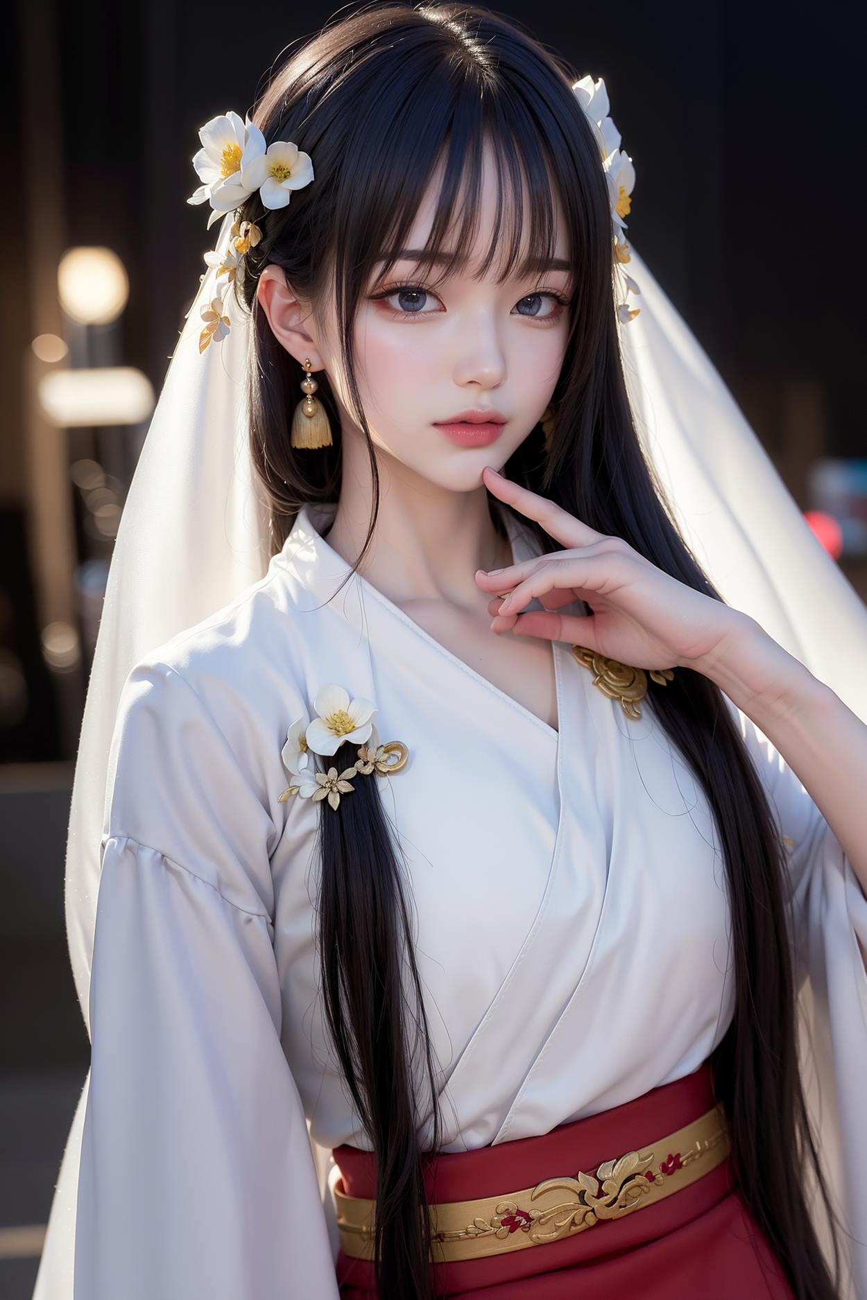 图片[4]-精选AI绘画 589 白衣小师妹 AI 古典 美女[147P]-草丛看图