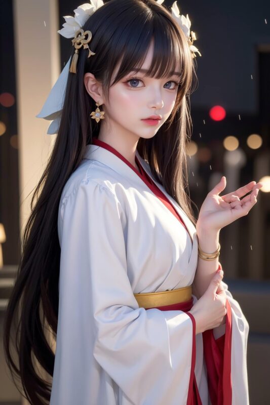 精选AI绘画 589 白衣小师妹 AI 古典 美女[147P]-草丛看图