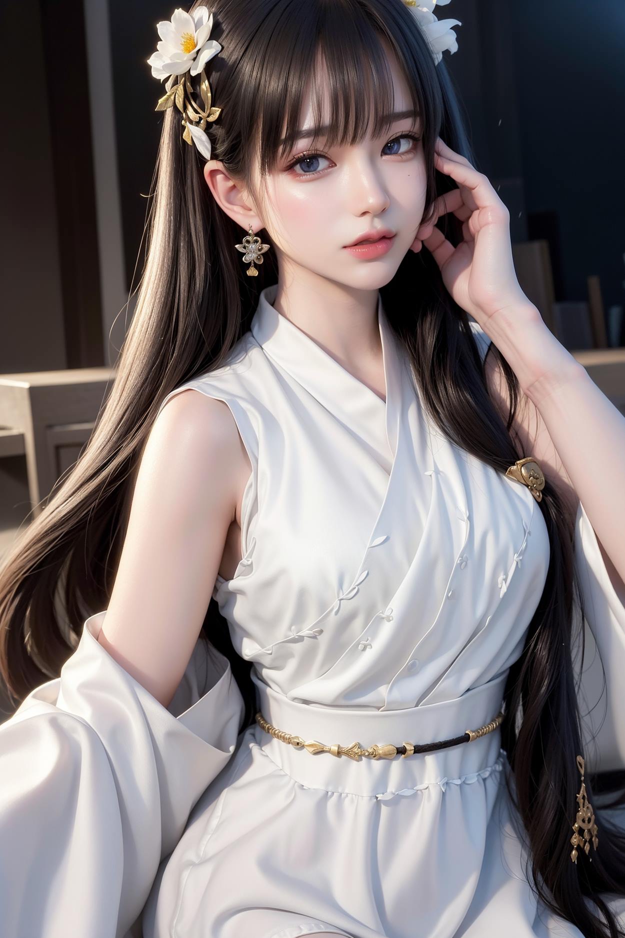 图片[7]-精选AI绘画 589 白衣小师妹 AI 古典 美女[147P]-草丛看图