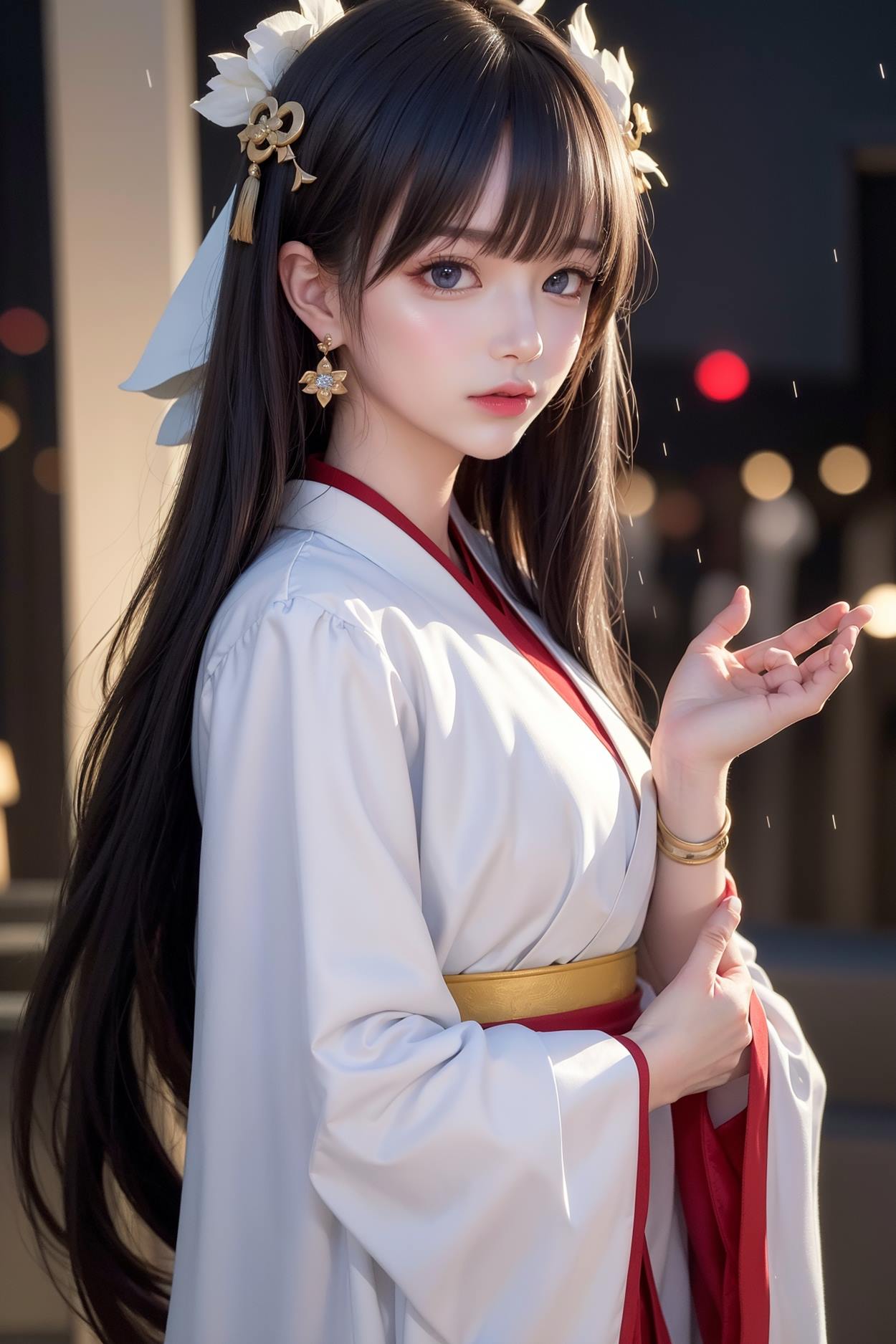 图片[1]-精选AI绘画 589 白衣小师妹 AI 古典 美女[147P]-草丛看图