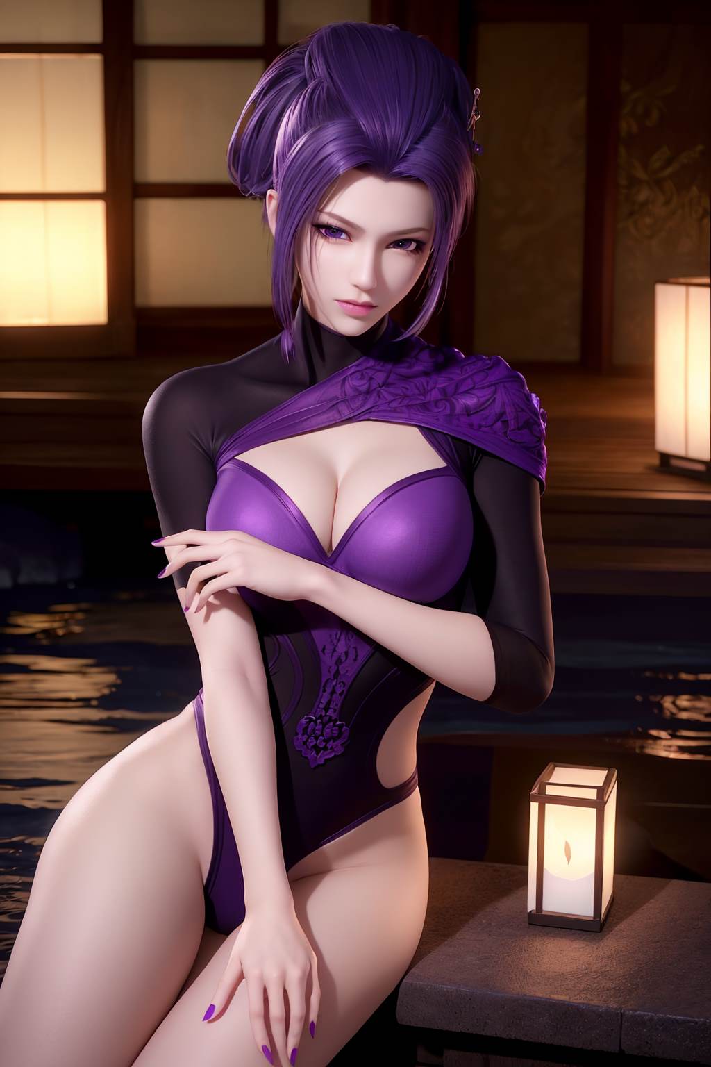 图片[4]-精选AI绘画 734 天行-紫女[19P]-草丛看图