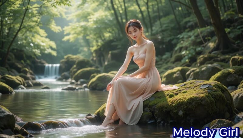 精选[AI Video]Guzheng _ Guqin Relaxing Music – Gentle Melodies by the Waterfall[20P]-草丛看图