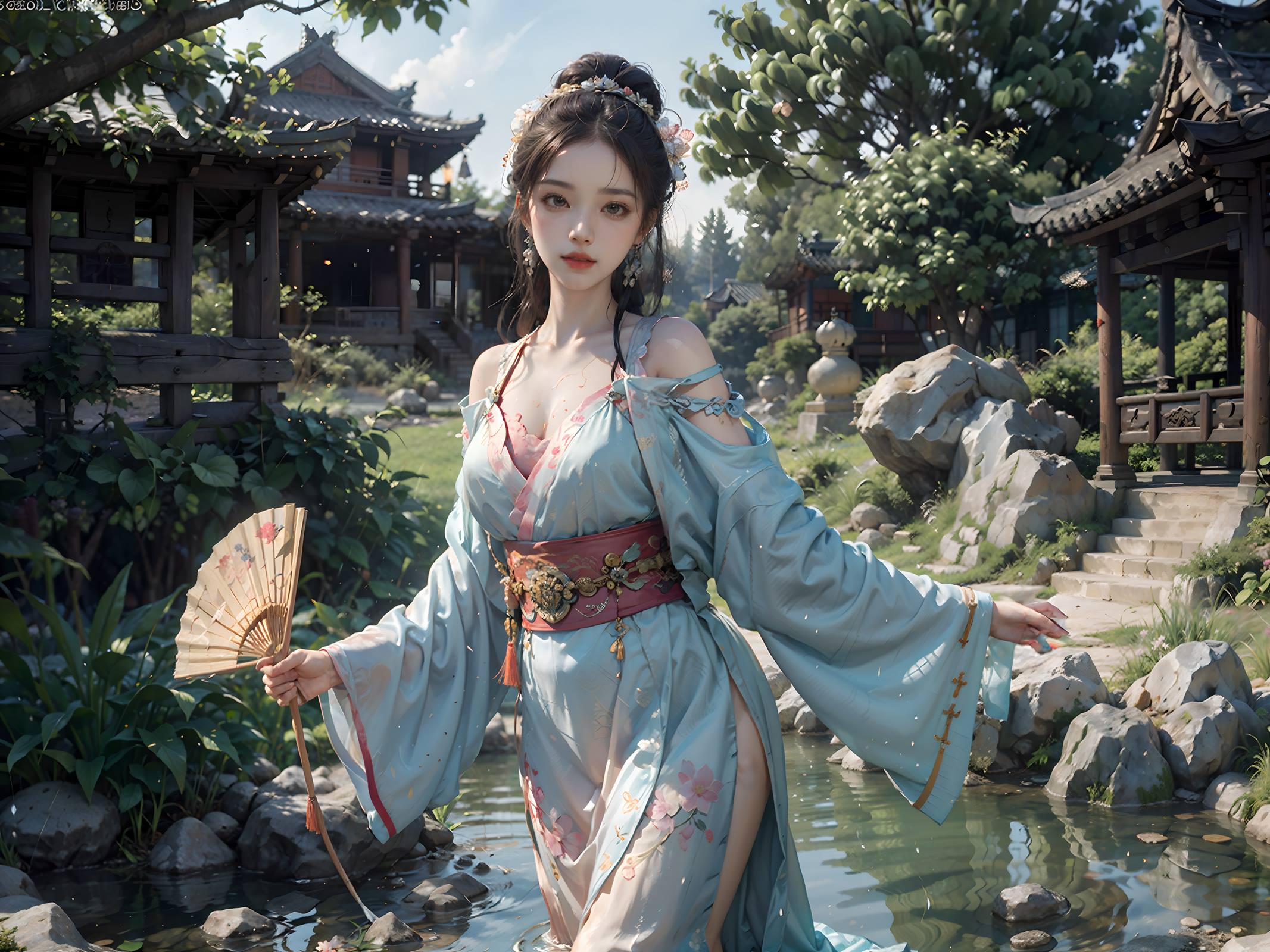 图片[4]-精选AI绘画 066 横向可做壁纸的古风美仁 [22P]-草丛看图