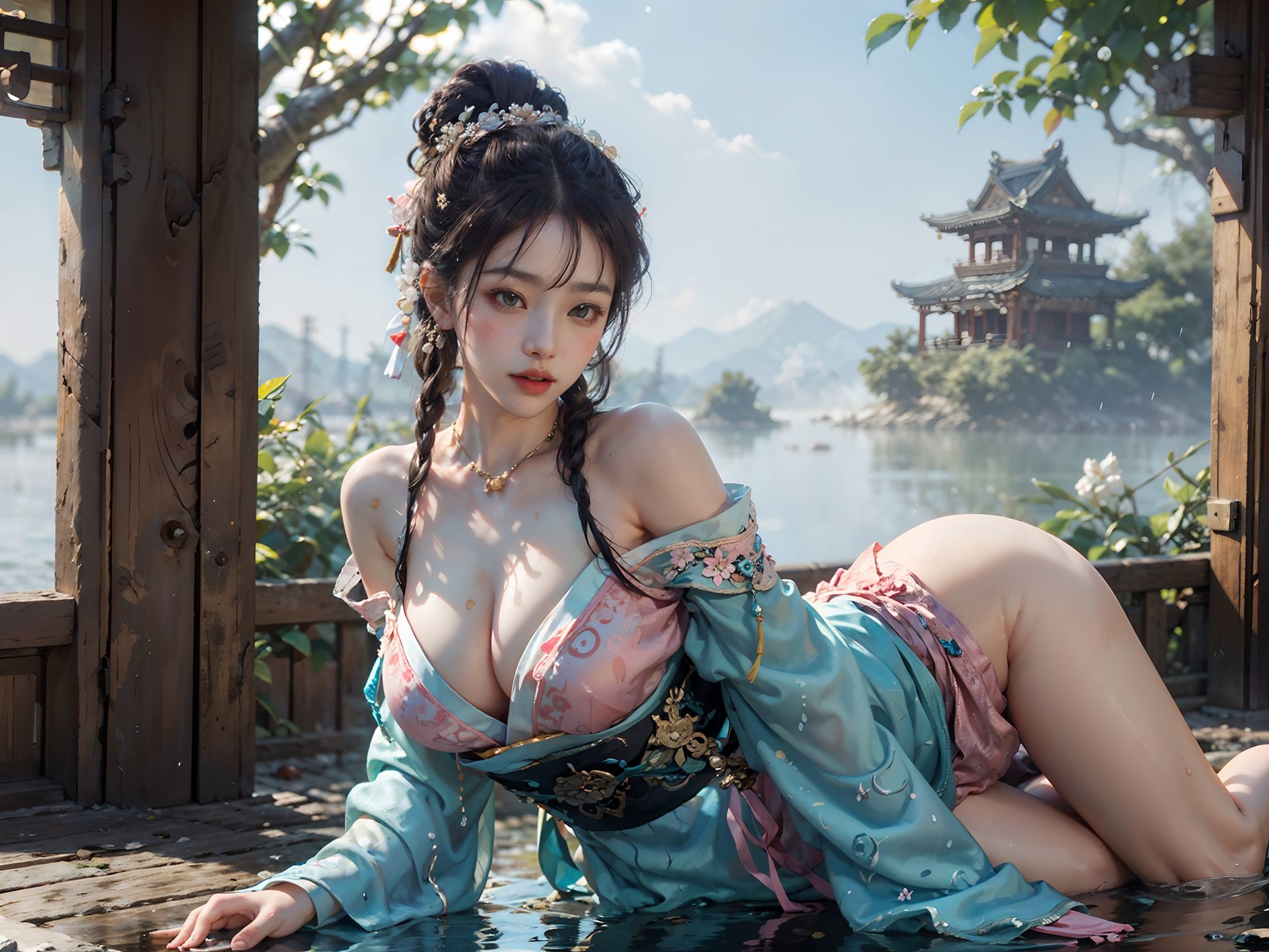 图片[6]-精选AI绘画 066 横向可做壁纸的古风美仁 [22P]-草丛看图