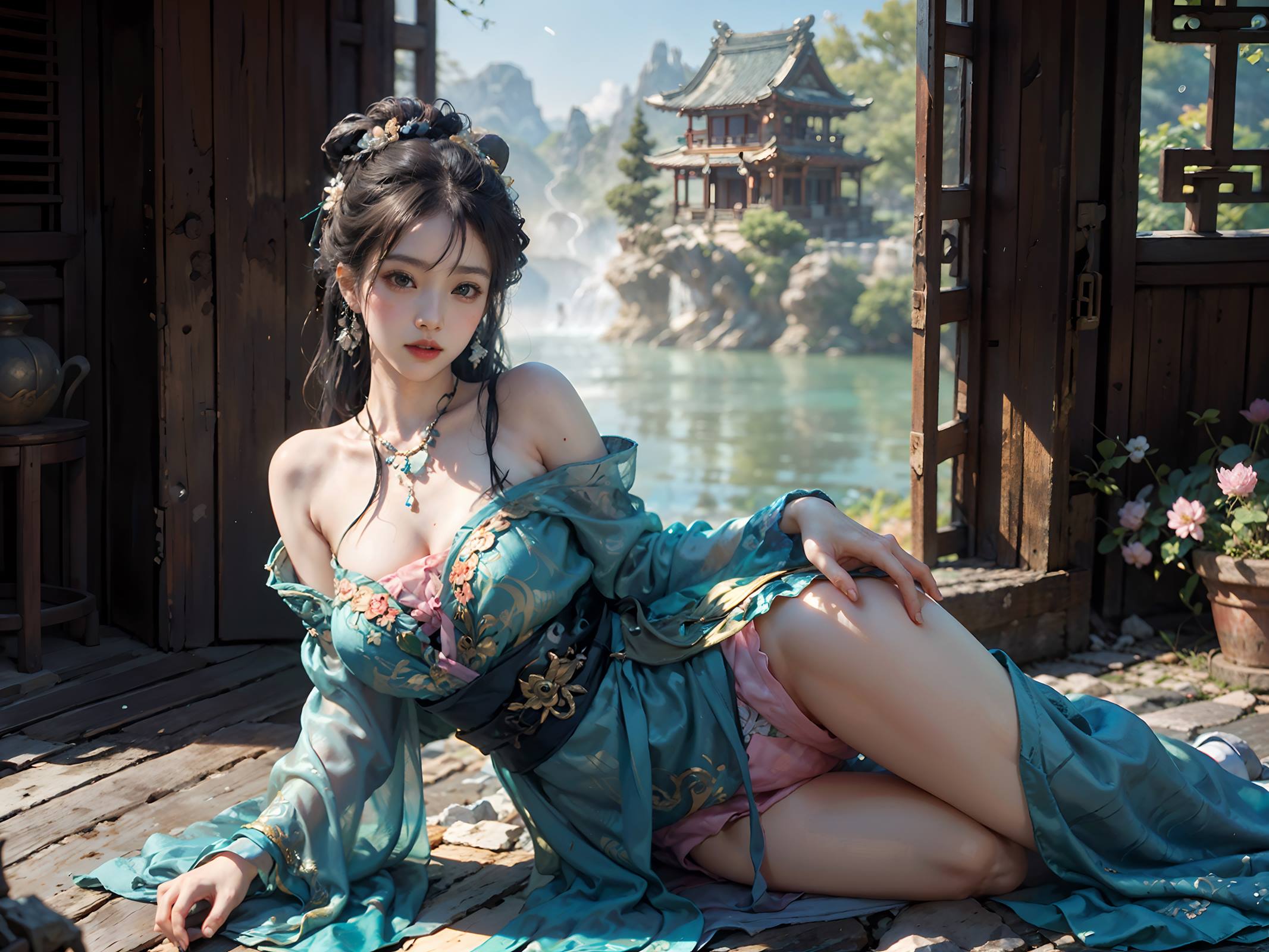 图片[8]-精选AI绘画 066 横向可做壁纸的古风美仁 [22P]-草丛看图