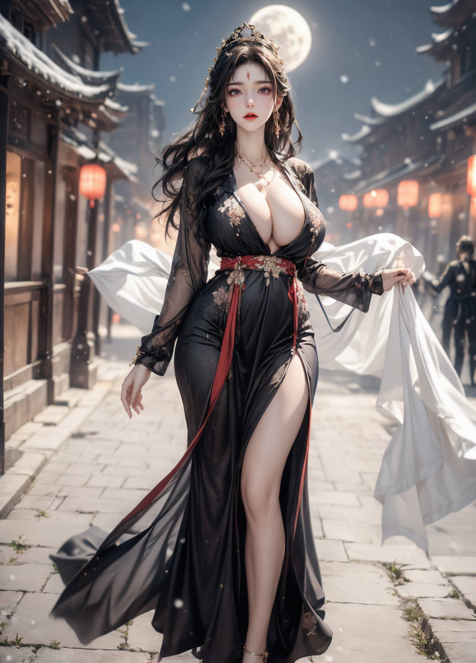 图片[2]-精选AI绘画 105 皇城贵妃-黑色衣裙[15P]-草丛看图