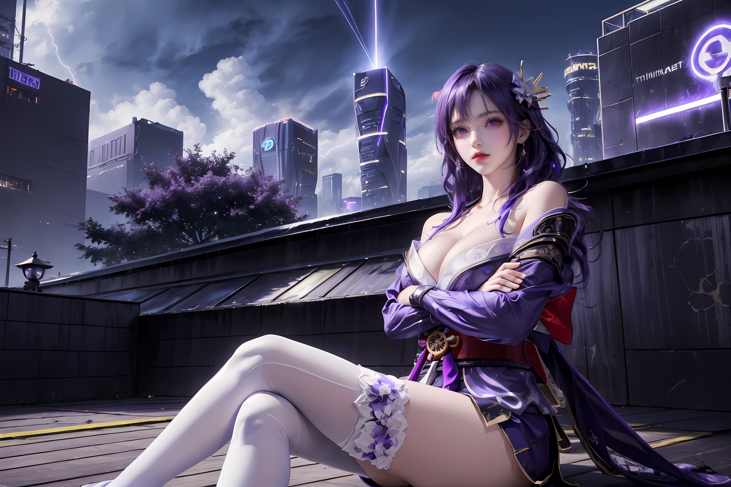 图片[5]-精选AI绘画 197 原神-雷电将军[19P]-草丛看图