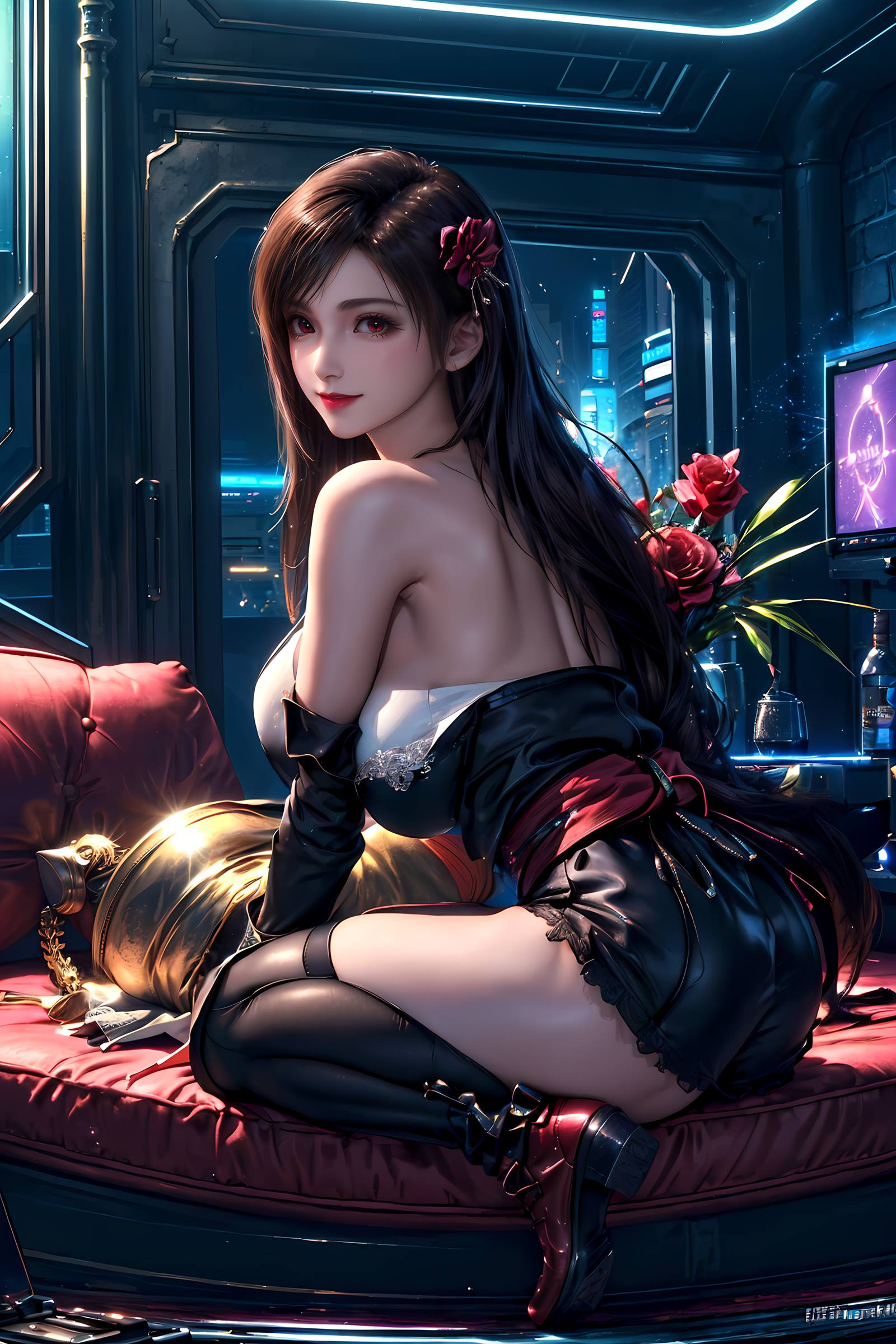 图片[7]-精选AI绘画 134 最终幻想-蒂法[19P]-草丛看图