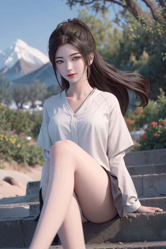 精选AI绘画 130 龙蛇演义-唐紫尘白衬衫[20P]-草丛看图